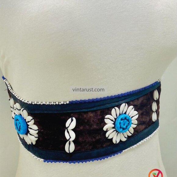 Boho Gypsy Shell Belt: Vintage Kuchi Festival Statement Belt main image 3